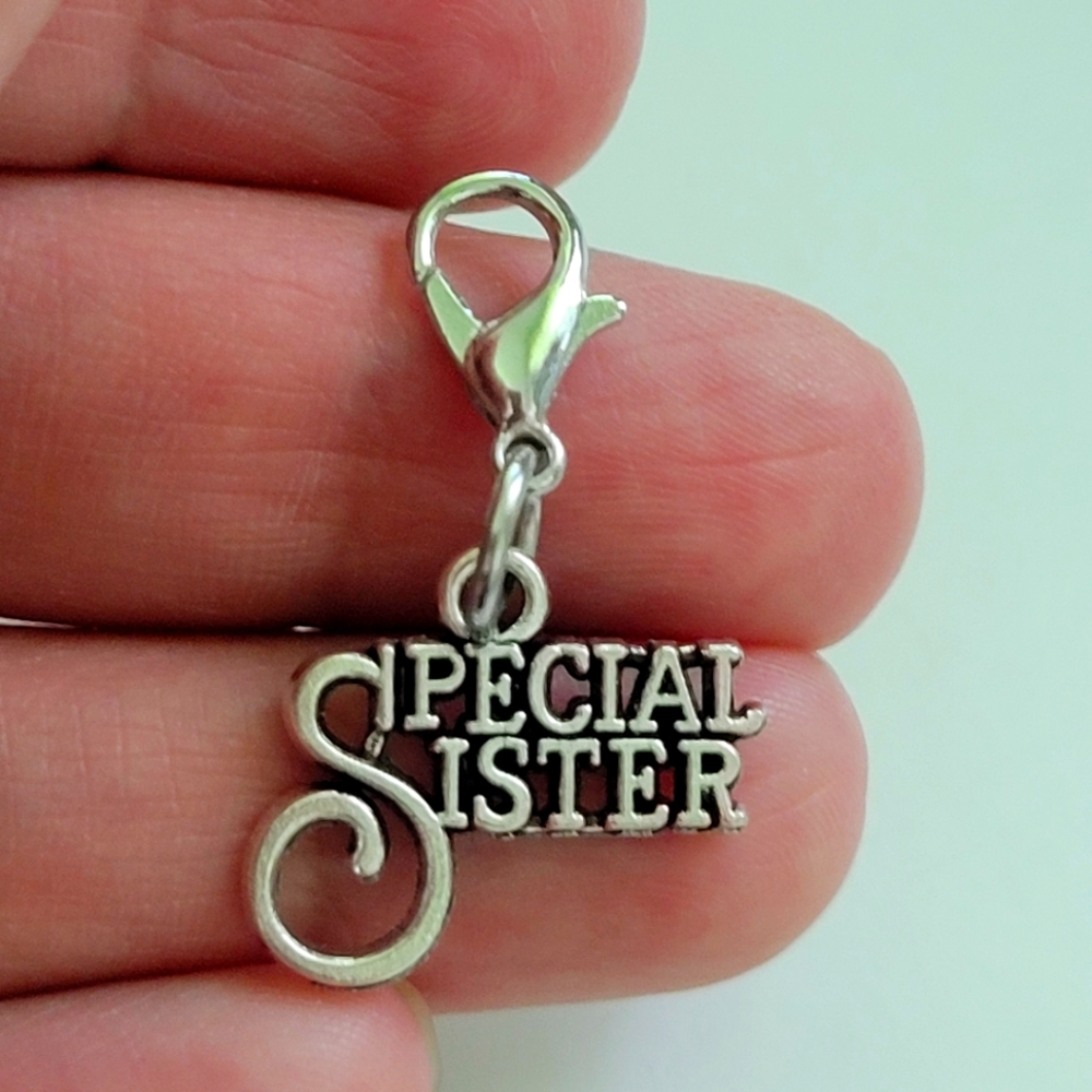 SPECIAL SISTER PLANNER CHARM ZIPPER PULL CLIP ON